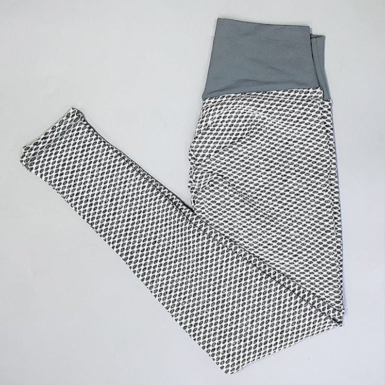 Textured Honeycomb Pattern Leggings for Gym and Workout