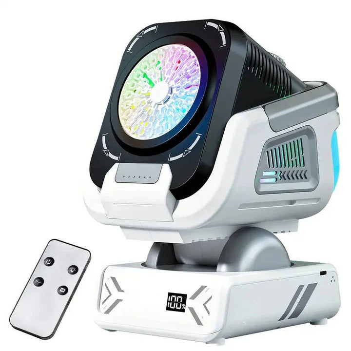 Electric Bubble Machine with RGB Lights and Rechargeable Battery Display