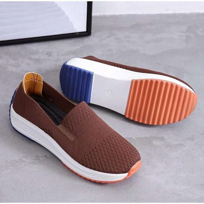 Womens Lightweight Knit Sneakers with Easy-On Fit