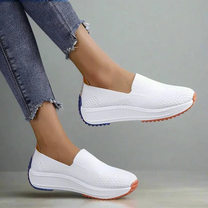 Womens Lightweight Knit Sneakers with Easy-On Fit