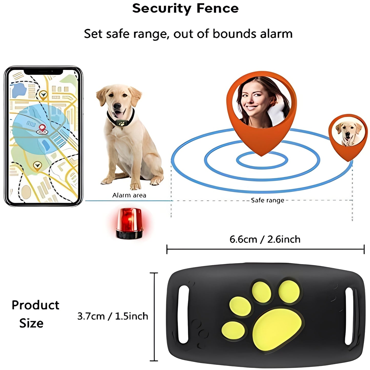 GPS Pet Collar with Real Time Tracking and Geo Fence Alerts