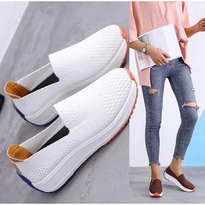Womens Lightweight Knit Sneakers with Easy-On Fit