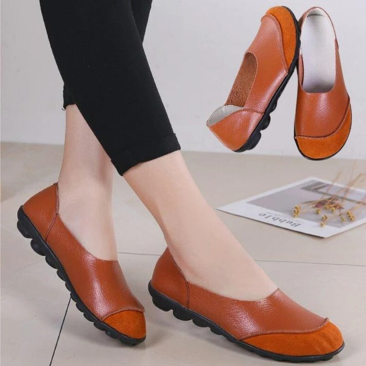 Ladies Broad Width Suede Moccasin Loafers with Soft Cushioned Insole