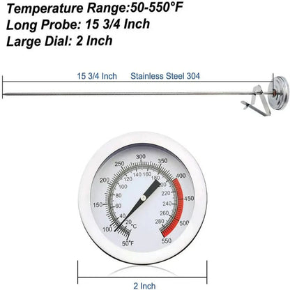 Long Probe Cooking Thermometer for Frying Candy and Oil Temps
