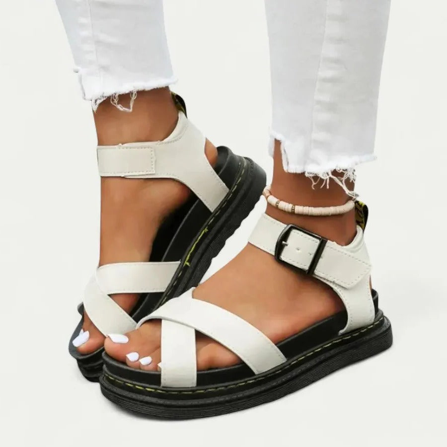 Chunky Platform Sandals for Women with Adjustable Buckle Strap