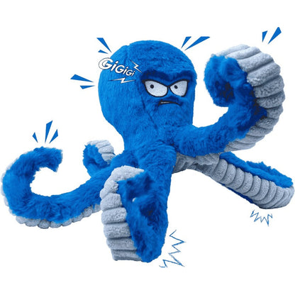 Stuffed Octopus Dog Toy with Squeaker and Crinkle Material for Chewing