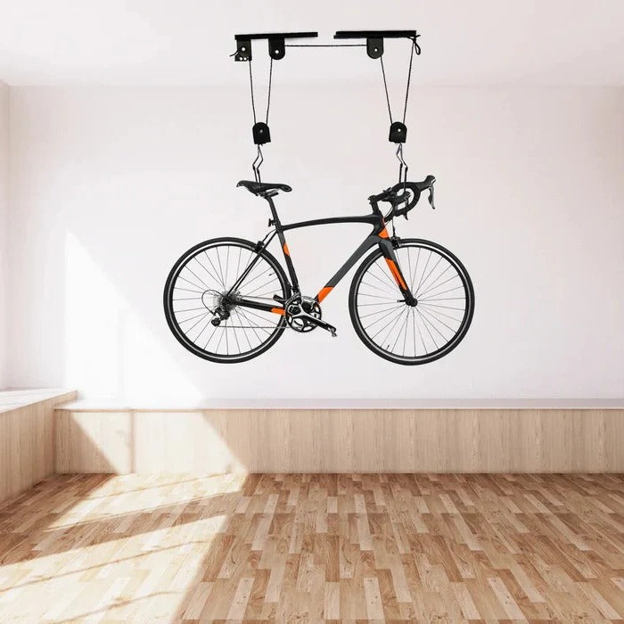 Adjustable Ceiling Bike Hoist with Pulley System