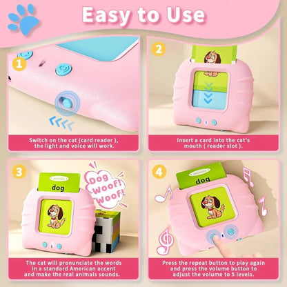 Talking Flash Card Set with 112 Cards and 224 Words for Early Learners