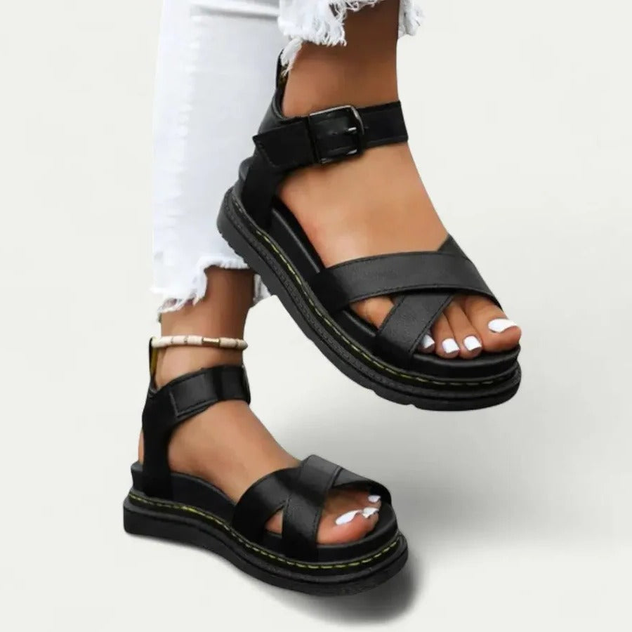 Chunky Platform Sandals for Women with Adjustable Buckle Strap