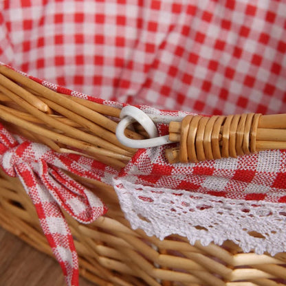 Willow Picnic Basket with Carry Handles and Machine Washable Liner