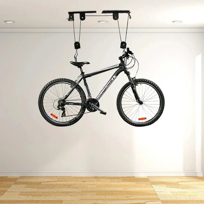 Adjustable Ceiling Bike Hoist with Pulley System