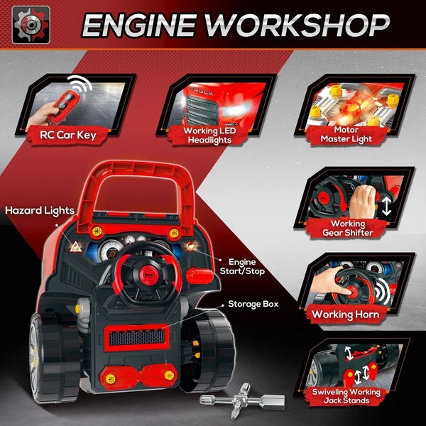 Truck Engine Toy Set, Car Maintenance Play for Kids