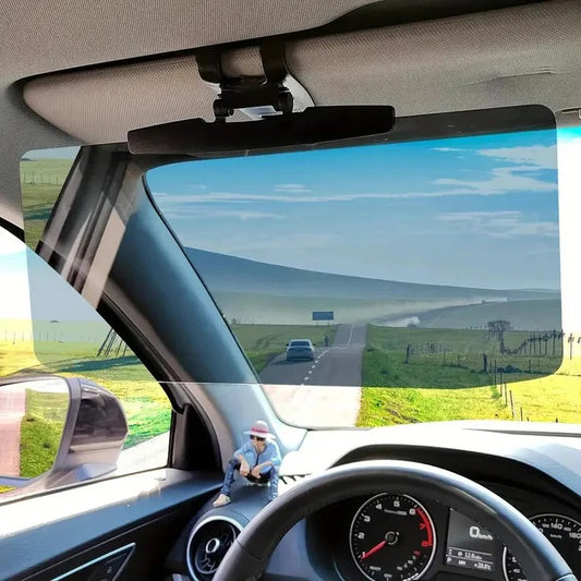 Polarized Car Sun Visor Extension with Clip On Anti Glare Panel