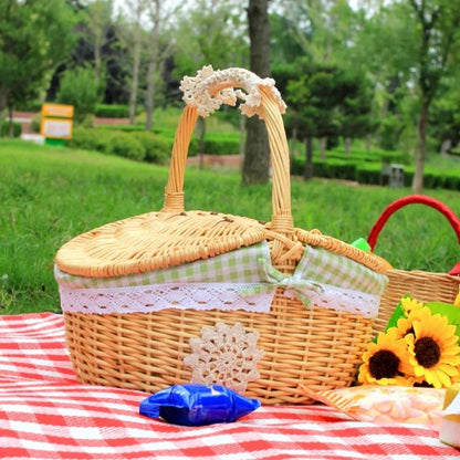 Willow Picnic Basket with Carry Handles and Machine Washable Liner