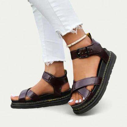 Chunky Platform Sandals for Women with Adjustable Buckle Strap