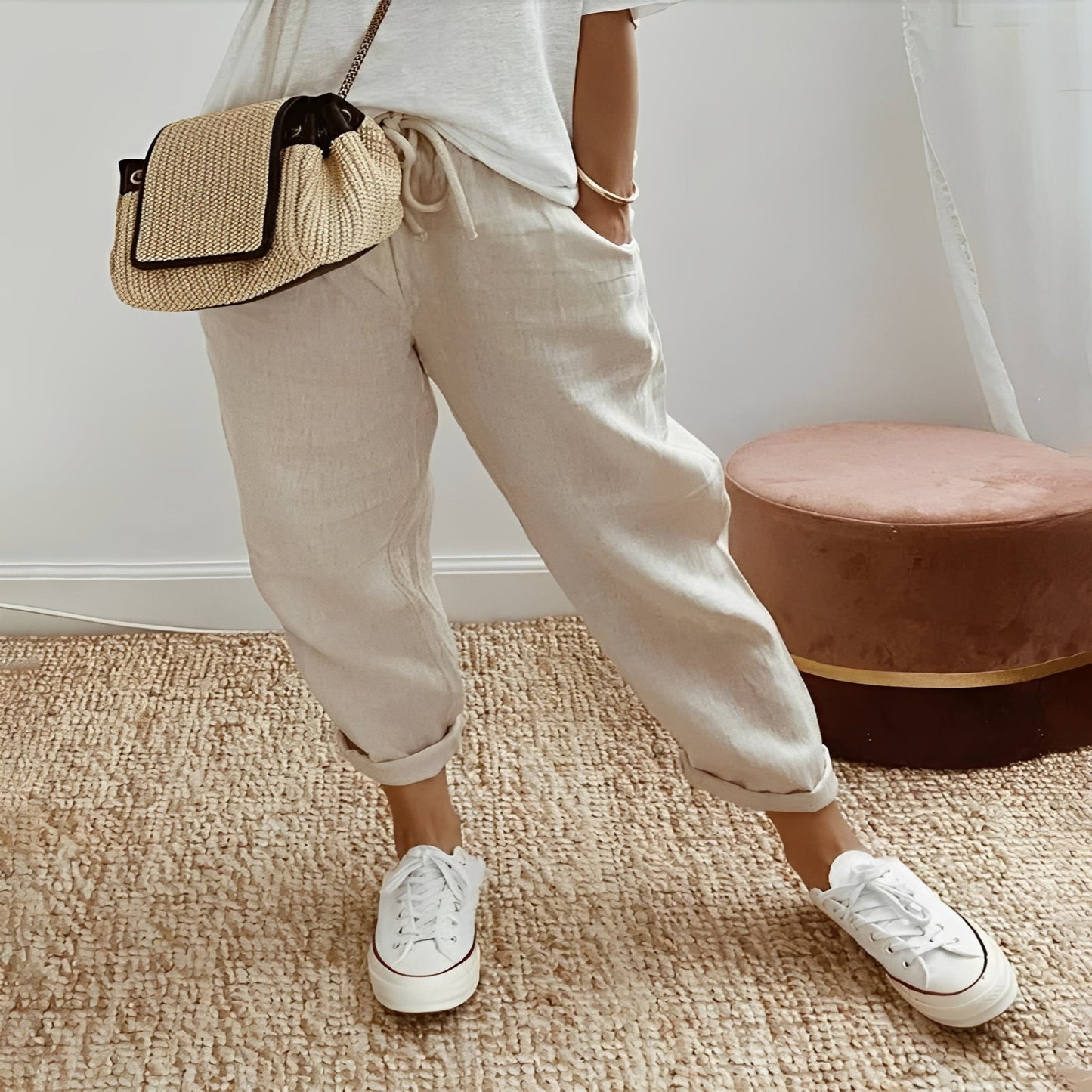 Breathable Cotton Pants with Moisture Wicking