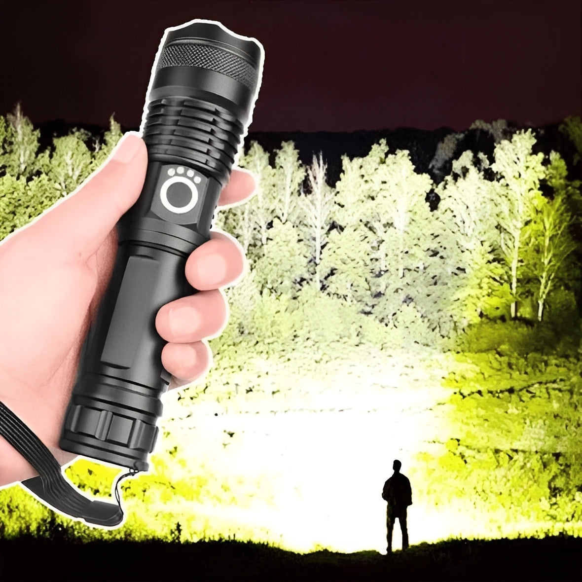 Rechargeable Flashlight with Adjustable Zoom Beam