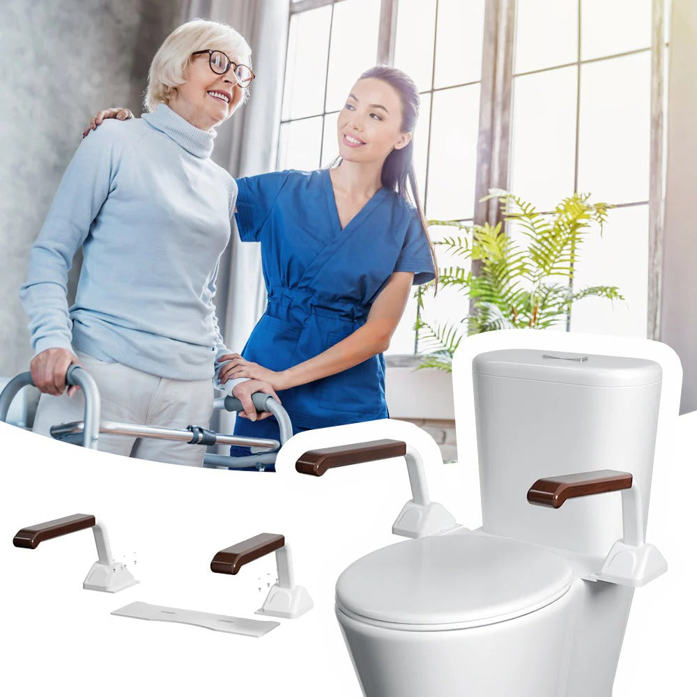 Adjustable Toilet Safety Rail with Support Handles