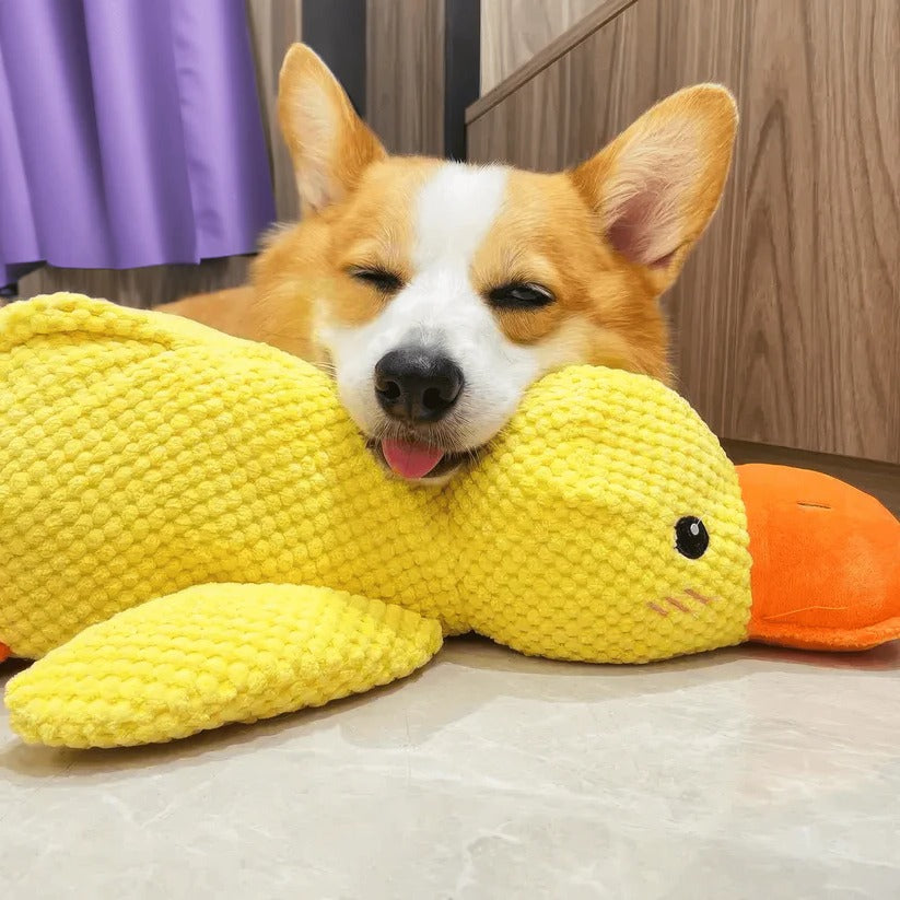 Reinforced Duck-Shaped Dog Chew Toy with Squeaker