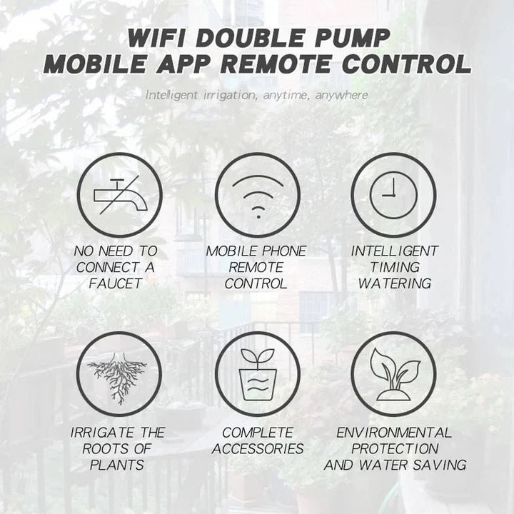 WiFi Smart Plant Watering System with 20 Drip Ports