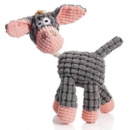 Dog Chew Toy with Layered Plush Fabric and Internal Squeaker, Machine Washable