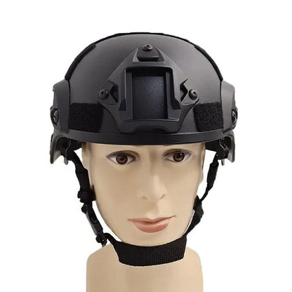Outdoor Helmet with Tactical Style and Adjustable Strap and Accessory Rails