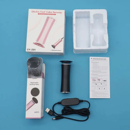 Rechargeable Heel  Callus Remover with Coarse and Fine Roller Heads
