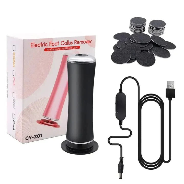 Rechargeable Heel  Callus Remover with Coarse and Fine Roller Heads