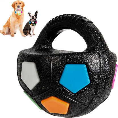 Heavy Duty Rubber Football Chew Toy with Ball in Bottle Design