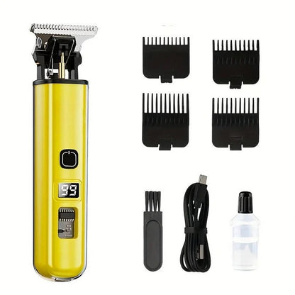 Rechargeable Hair Clippers with LED Battery Display and 4 Guide Combs