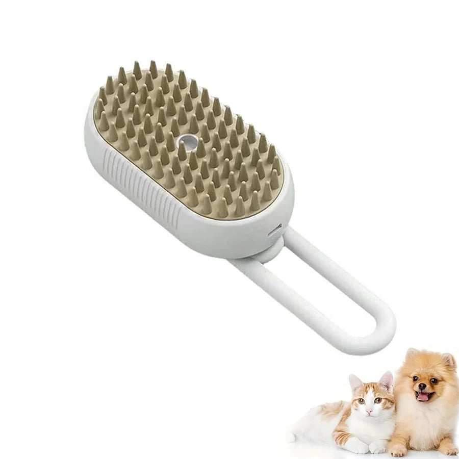 3-in-1 Pet Grooming Brush with Steam Spray and De-Shedding Comb