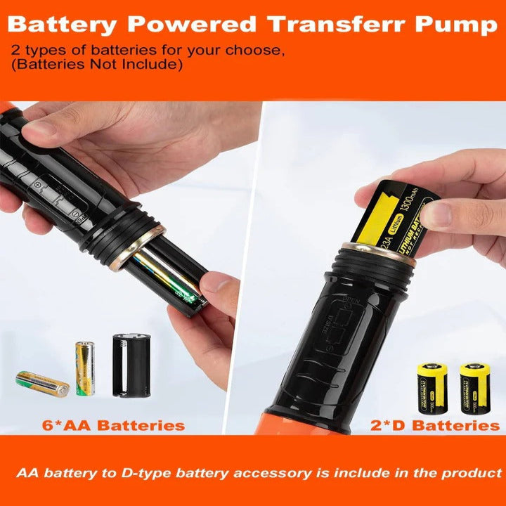 Battery Powered Liquid Transfer Pump for Fuel, Diesel and Water Siphoning