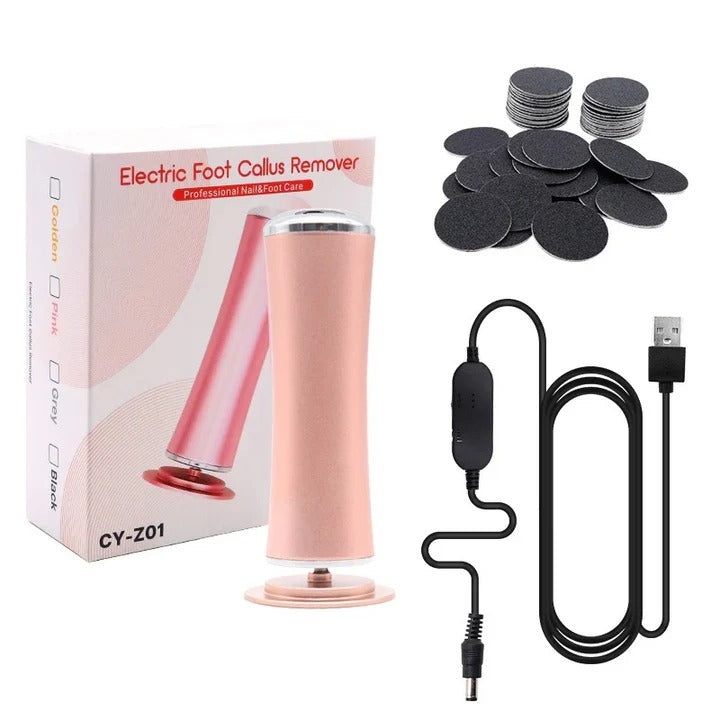 Rechargeable Heel  Callus Remover with Coarse and Fine Roller Heads