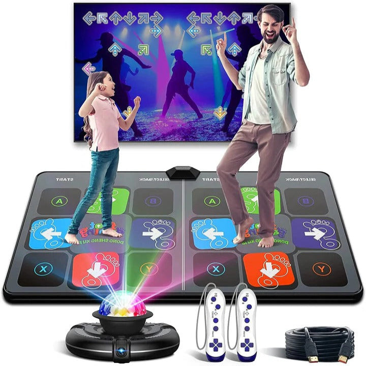 Electronic Dance Mat Game Set with Two Wireless Controllers and Motion Camera for TV Play