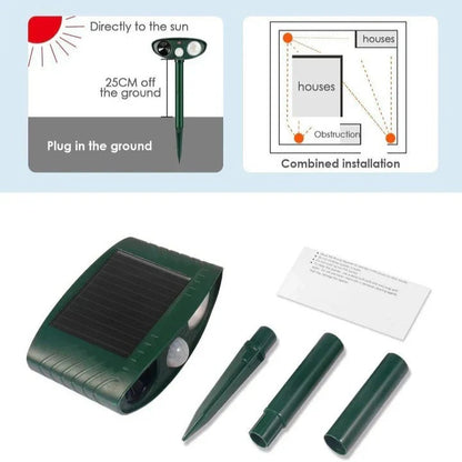 Solar Ultrasonic Pest Deterrent Device with Motion Sensor
