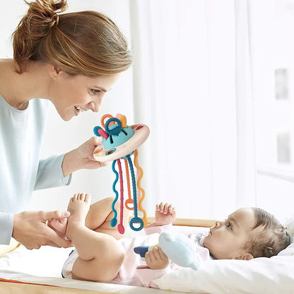 Silicone Pull String Sensory Toy for Babies 6 to 18 Months