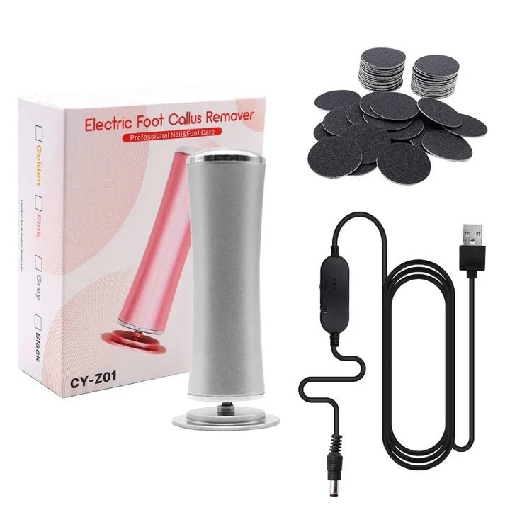 Rechargeable Heel  Callus Remover with Coarse and Fine Roller Heads