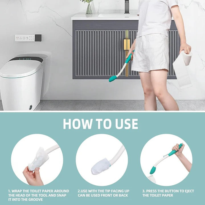 Long Reach Toilet Aid for Wiping, 2 Pack Comfort Wiper Tools