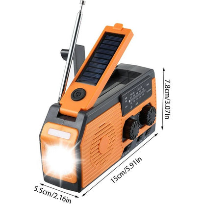 Multi-Function Hand Crank Solar Powered Emergency Weather Radio with LED Flashlight and USB Charging Port