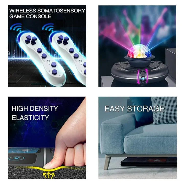 Electronic Dance Mat Game Set with Two Wireless Controllers and Motion Camera for TV Play