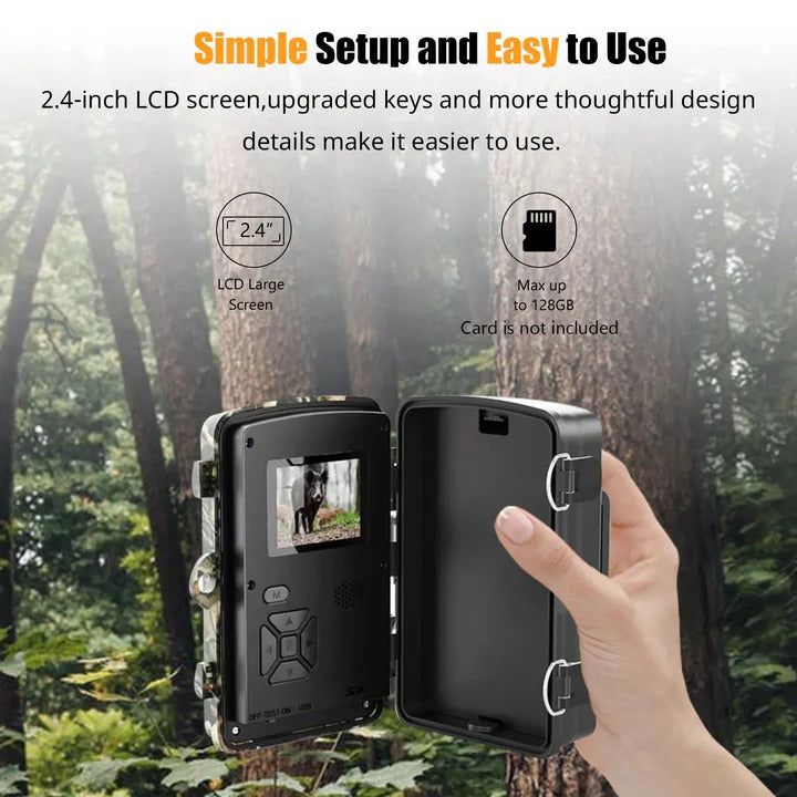 Wireless Outdoor Trail Camera with 1080P Night Vision Recording