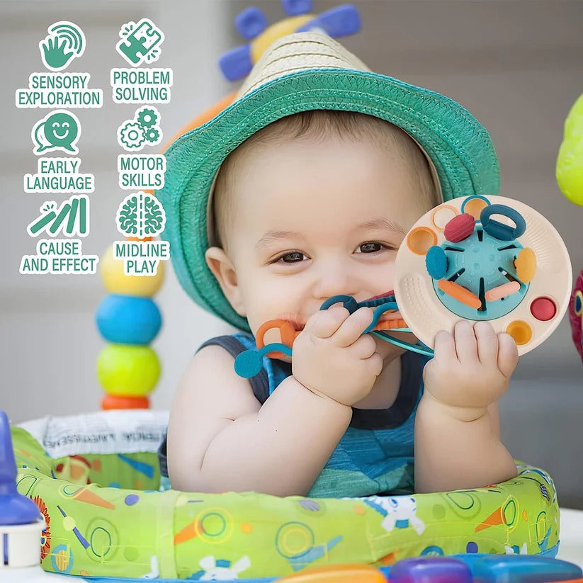 Silicone Pull String Sensory Toy for Babies 6 to 18 Months