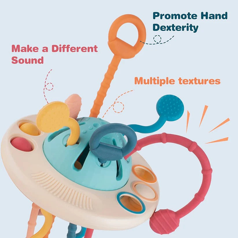Silicone Pull String Sensory Toy for Babies 6 to 18 Months