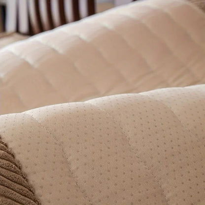 Plush Textured Sofa Cover with Thick Padding