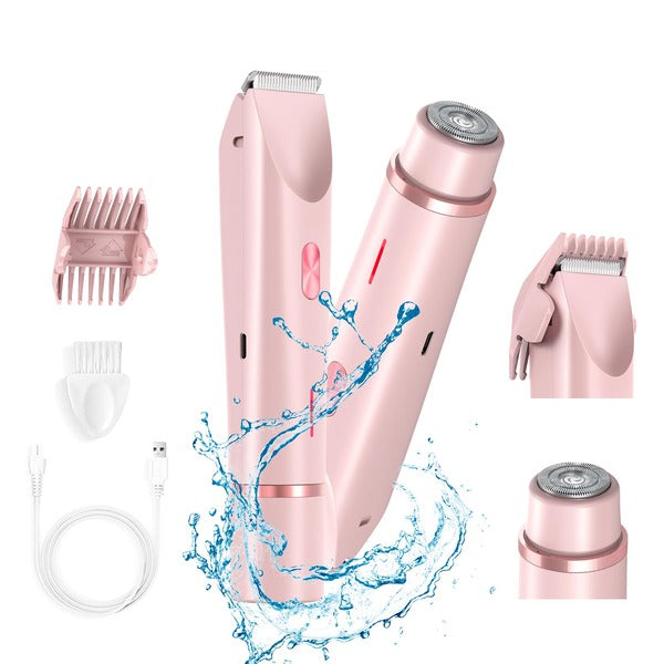 Electric Bikini Trimmer for Women with Dual Heads, Wet and Dry Use