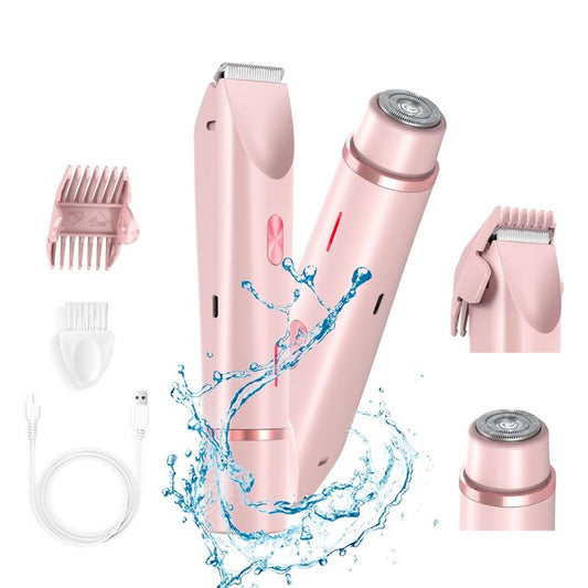 Electric Bikini Trimmer for Women with Dual Heads, Wet and Dry Use