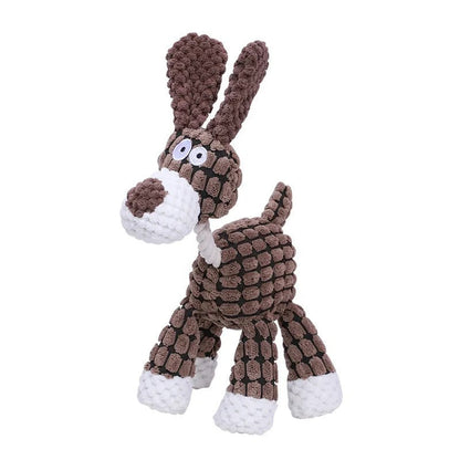Dog Chew Toy with Layered Plush Fabric and Internal Squeaker, Machine Washable
