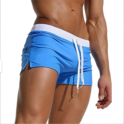 Quick-Dry Swim Trunks with Elastic Waistband for Men