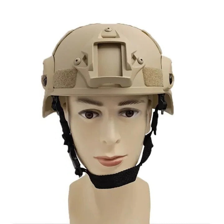 Outdoor Helmet with Tactical Style and Adjustable Strap and Accessory Rails