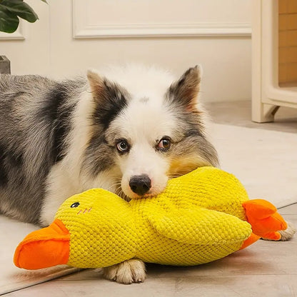 Reinforced Duck-Shaped Dog Chew Toy with Squeaker